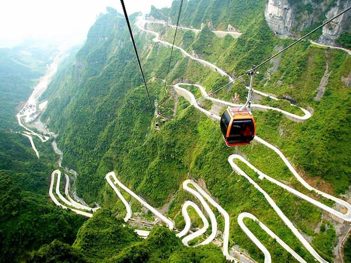 Cáp treo Tianmen Shan - Top 10 cáp treo dài nhất thế giới