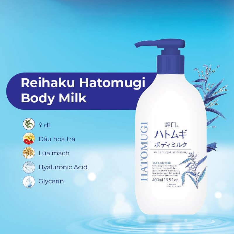 Sữa Dưỡng Thể Dưỡng Sáng Da Ban Đêm Hatomugi Reihaku Hatomugi Body Lotion